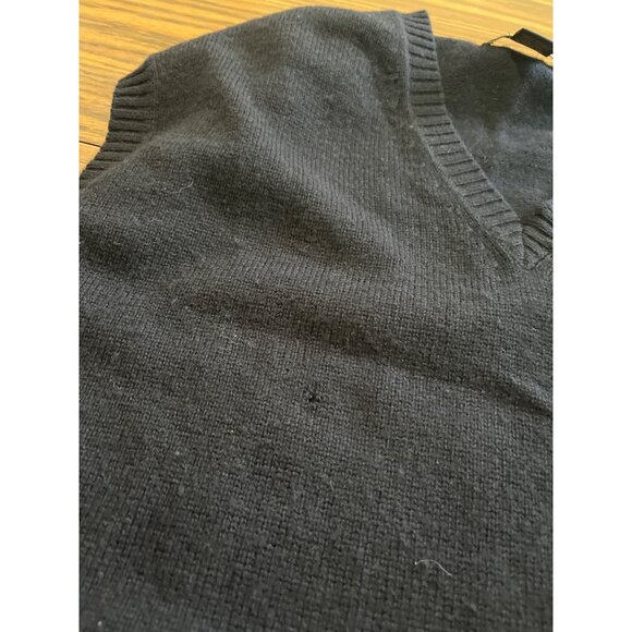 Brooks Brothers extra fine Italian lambs wool black V-neck sweater size XL - Picture 5 of 5